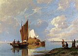 Pieter Christian Dommerson Famous Paintings - Off Volendam On The Zuiderzee